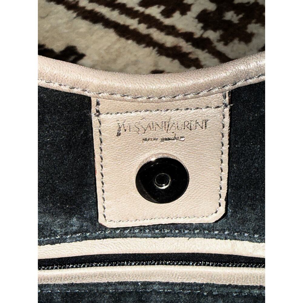 YVES SAINT LAURENT Tom Ford Mombasa Medium Leather Grey Y2K Shoulder bag Black - Picture 9 of 15